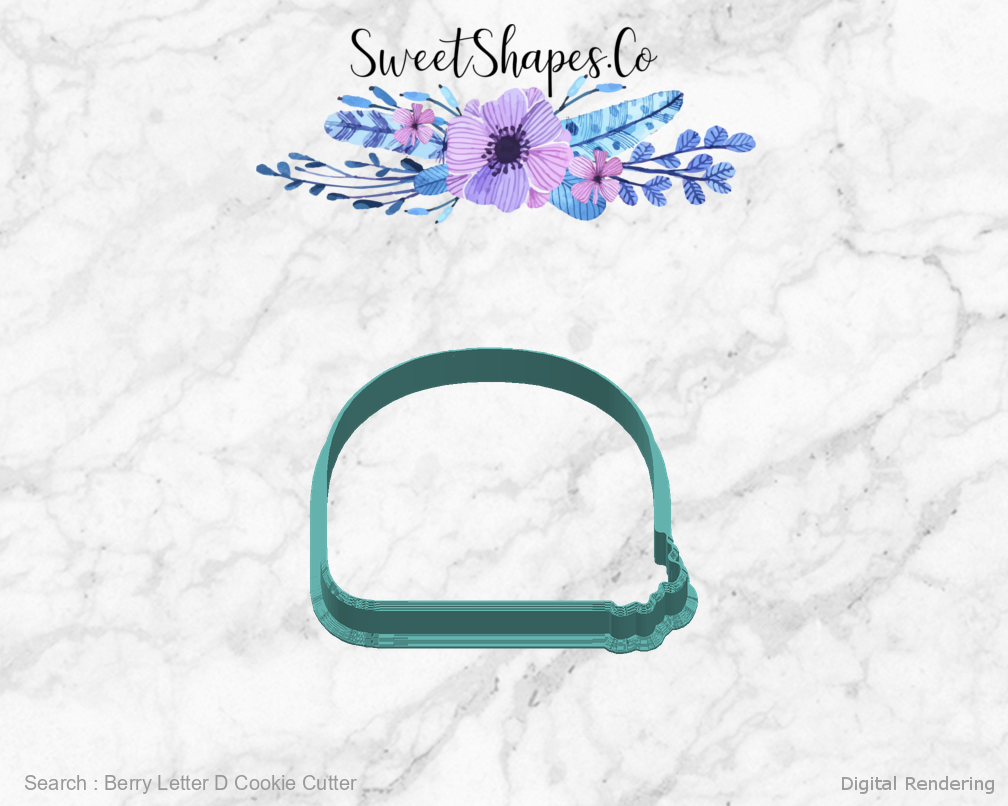 Berry Letter D Cookie Cutter — right view