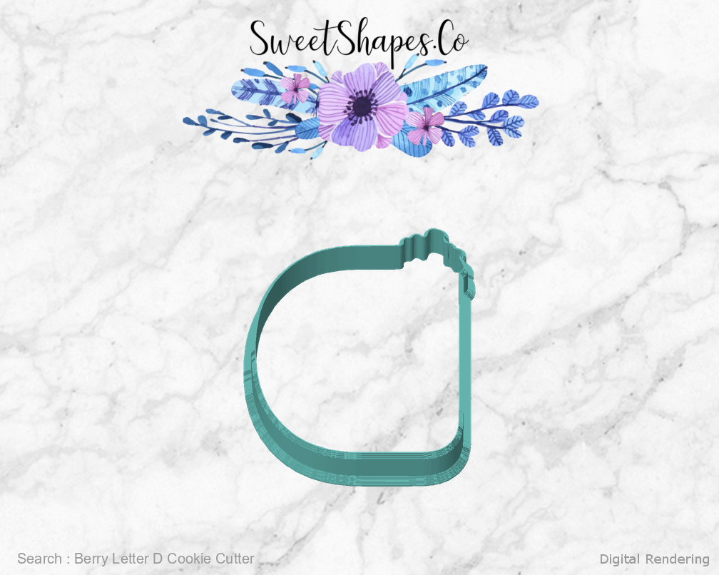 Berry Letter D Cookie Cutter — front view