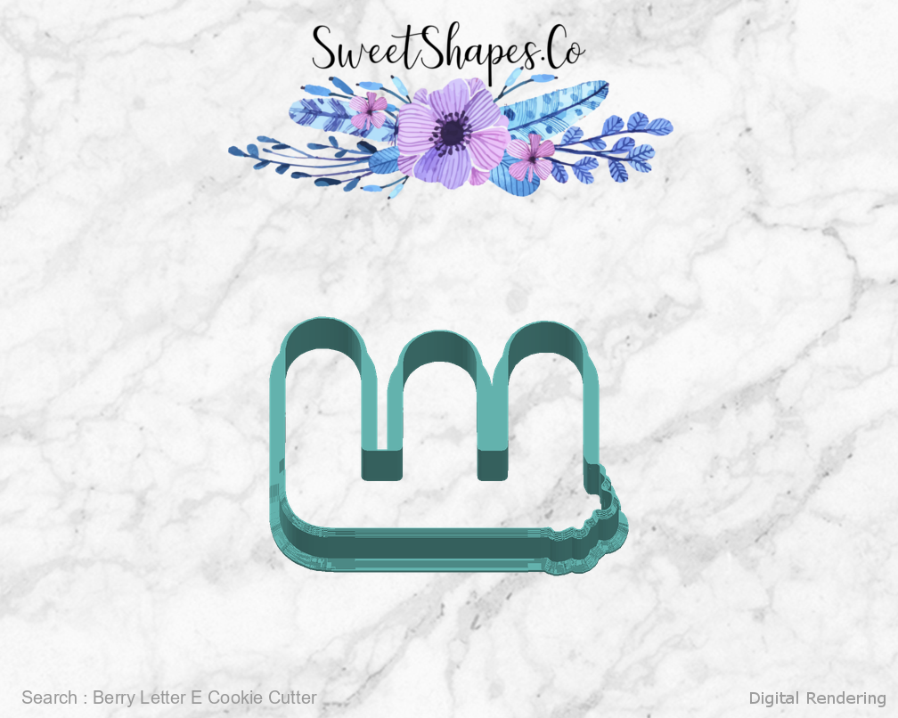 Berry Letter E Cookie Cutter — right view