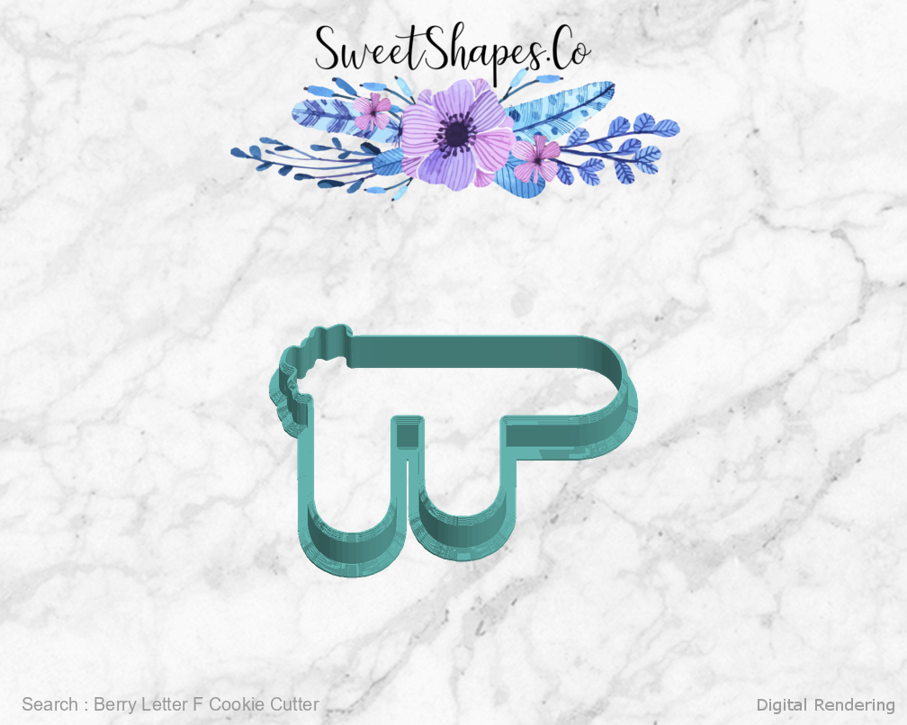 Berry Letter F Cookie Cutter — left view