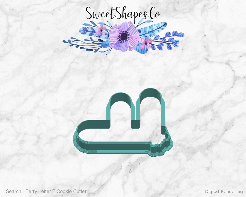 Berry Letter F Cookie Cutter — right view