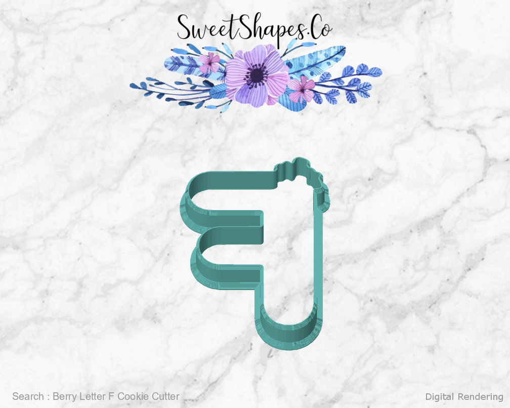 Berry Letter F Cookie Cutter — front view