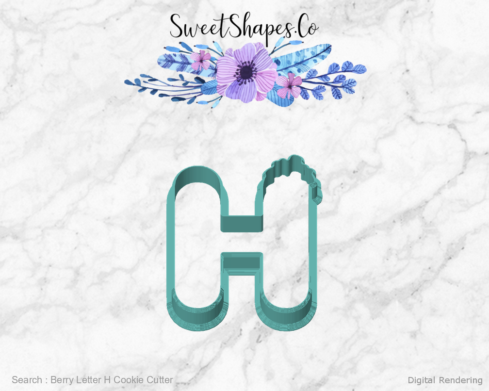 Berry Letter H Cookie Cutter — front view