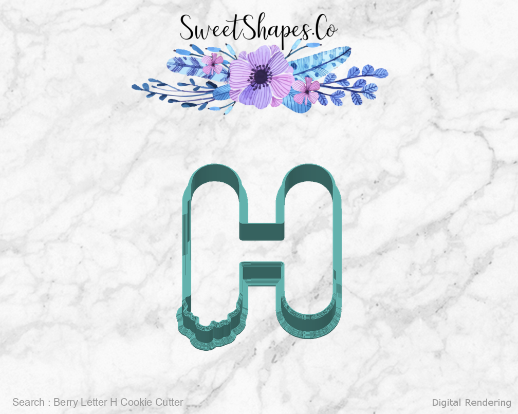 Berry Letter H Cookie Cutter — back view