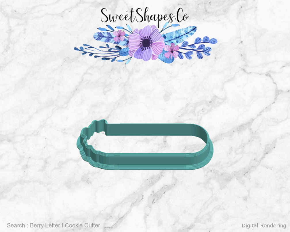 Berry Letter I Cookie Cutter — left view