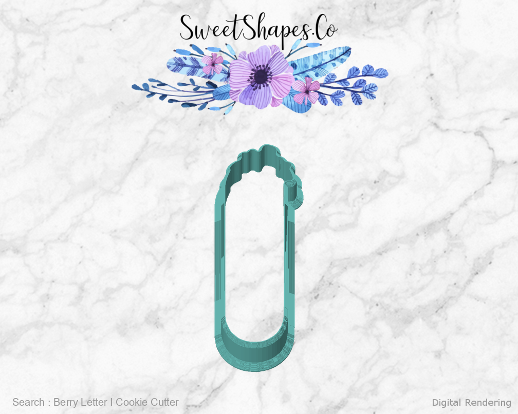 Berry Letter I Cookie Cutter — front view