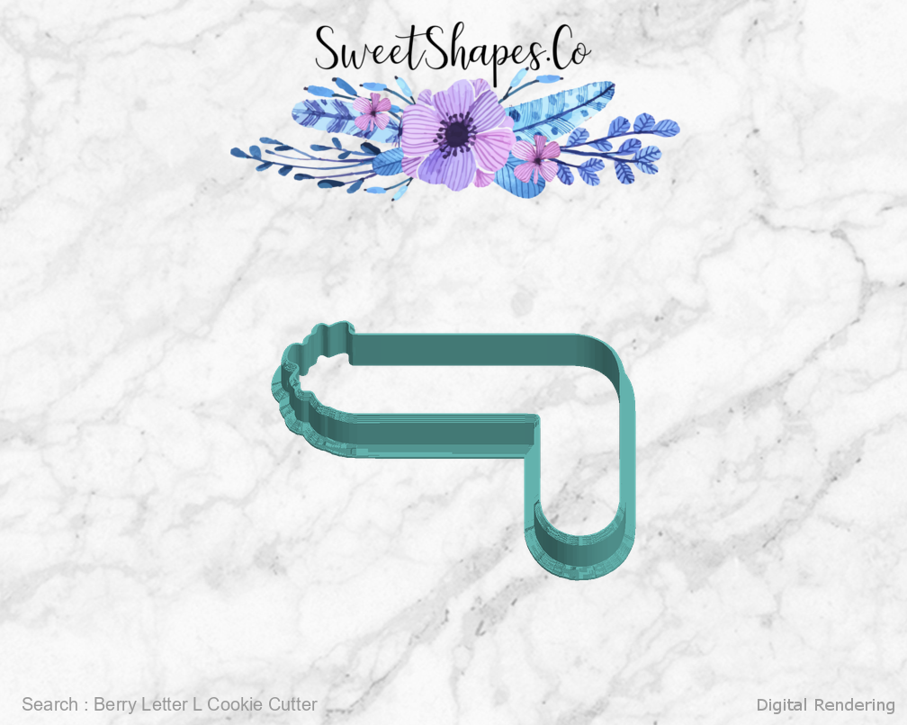 Berry Letter L Cookie Cutter — left view