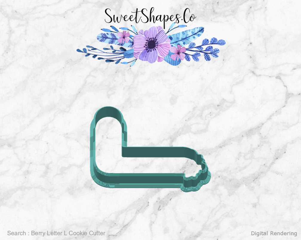 Berry Letter L Cookie Cutter — right view