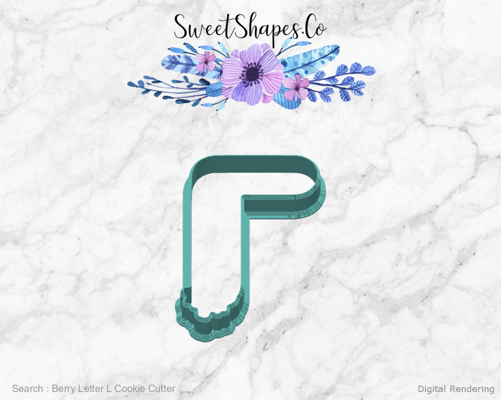 Berry Letter L Cookie Cutter — back view