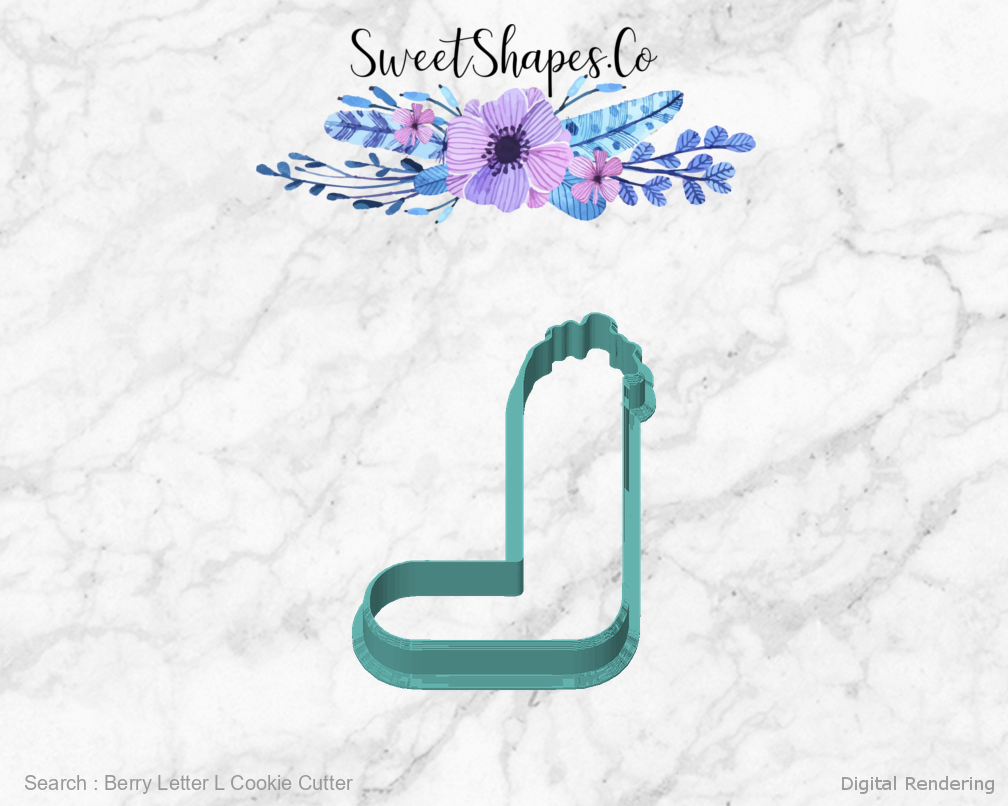 Berry Letter L Cookie Cutter — front view