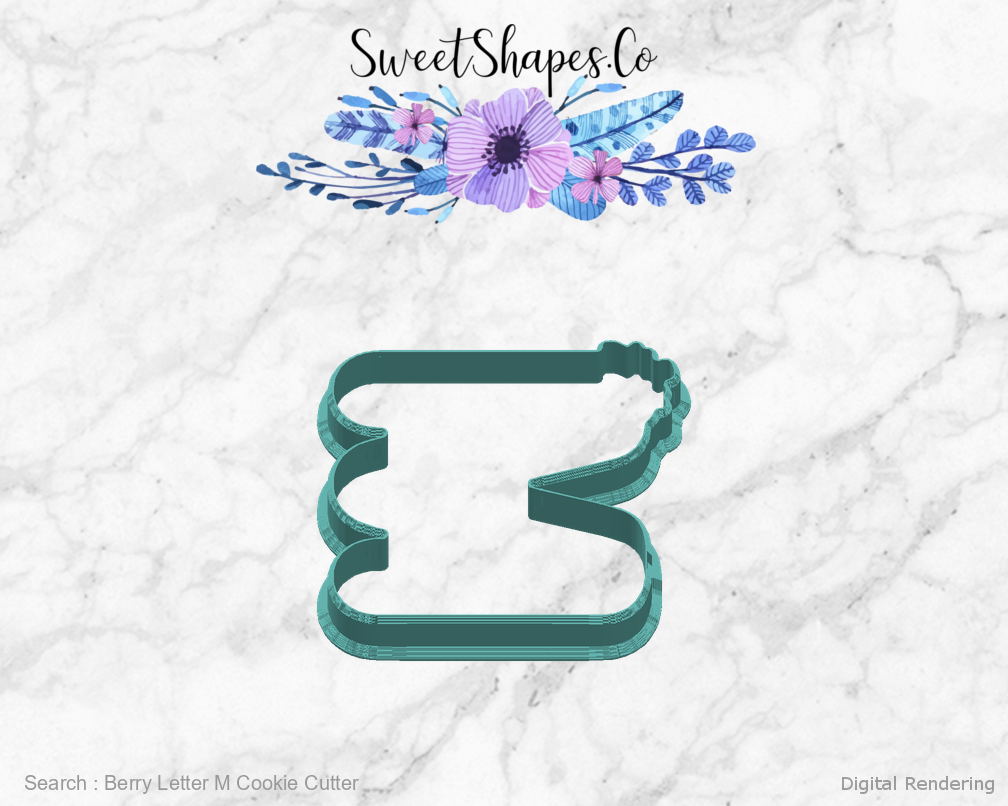 Berry Letter M Cookie Cutter — right view