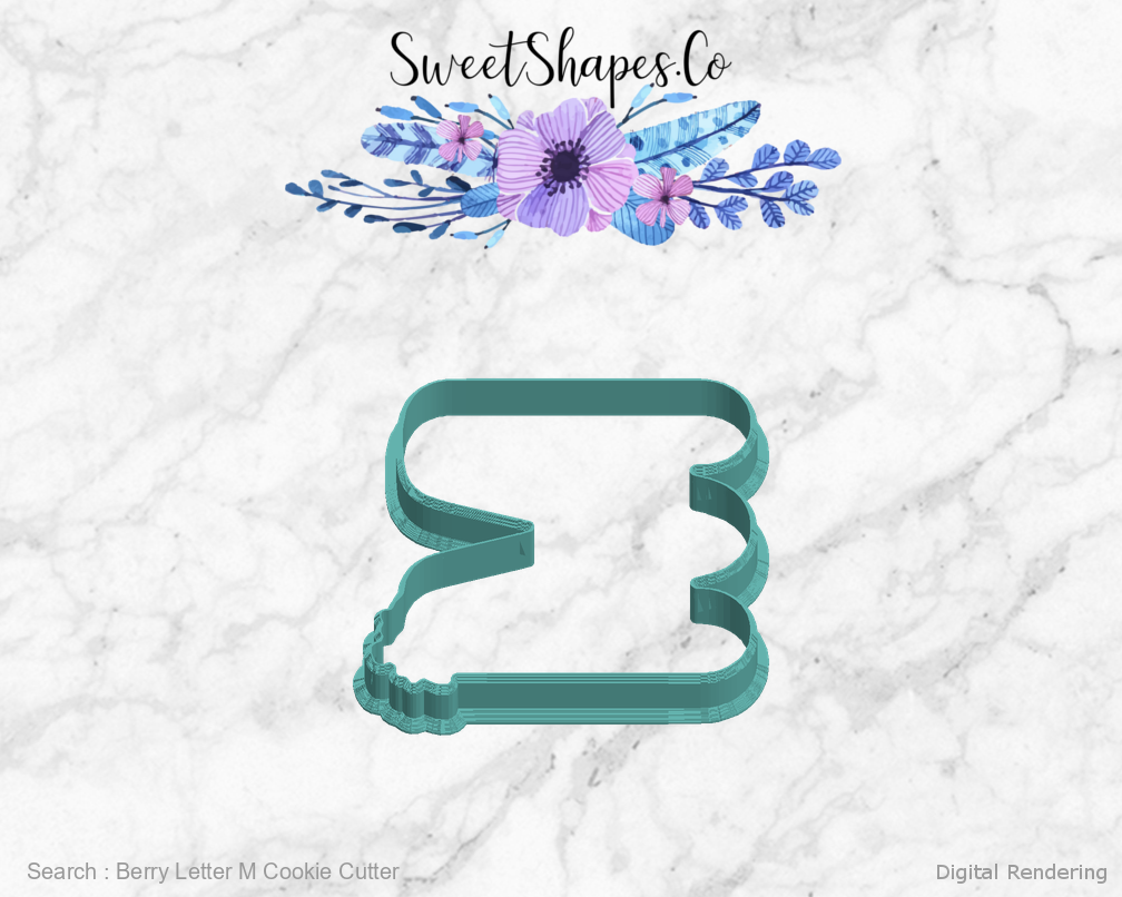Berry Letter M Cookie Cutter — left view