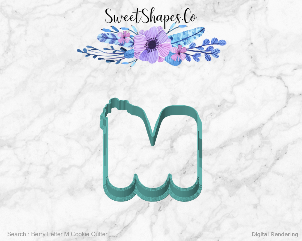 Berry Letter M Cookie Cutter — front view