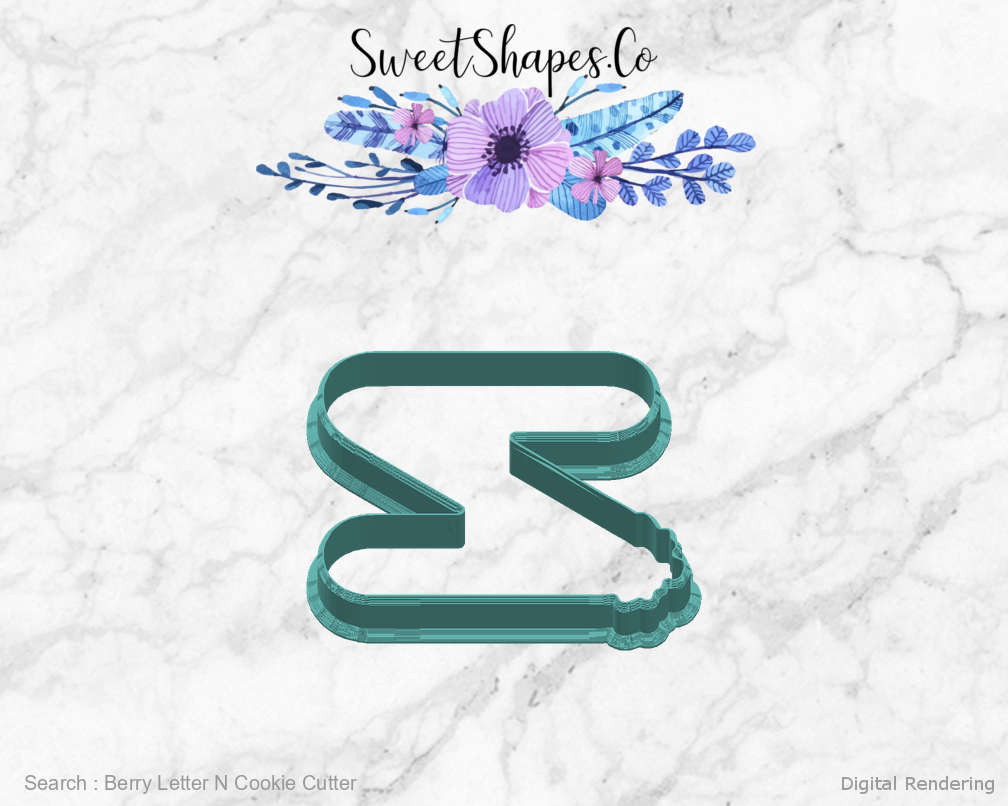 Berry Letter N Cookie Cutter — right view