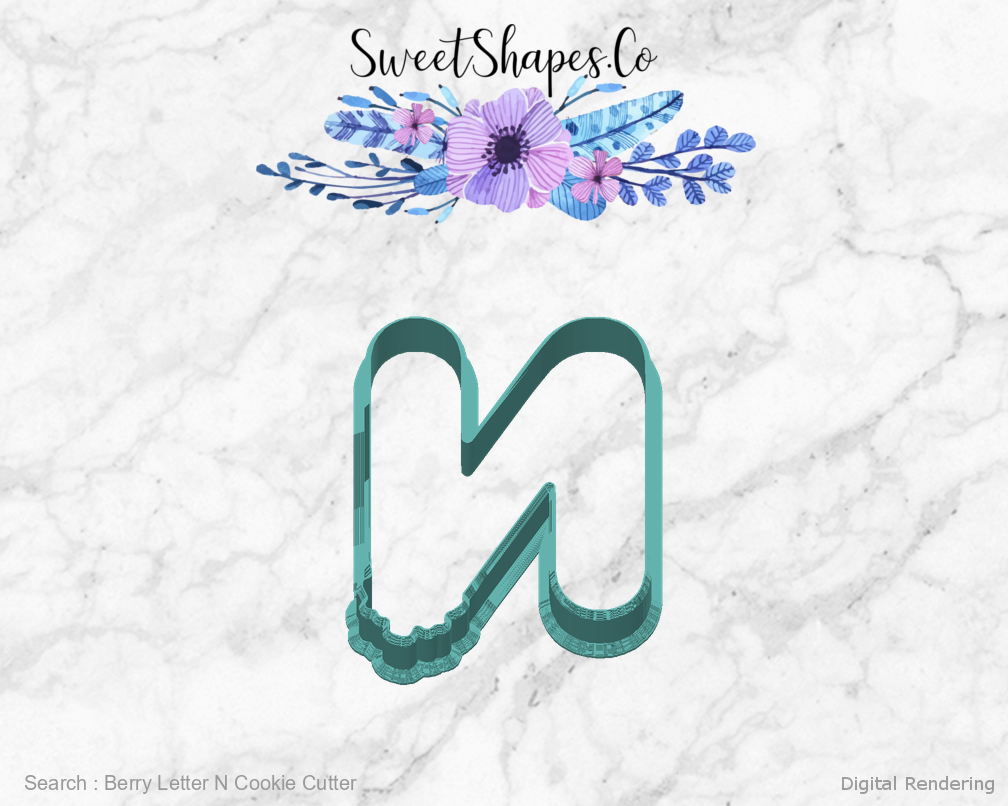 Berry Letter N Cookie Cutter — back view