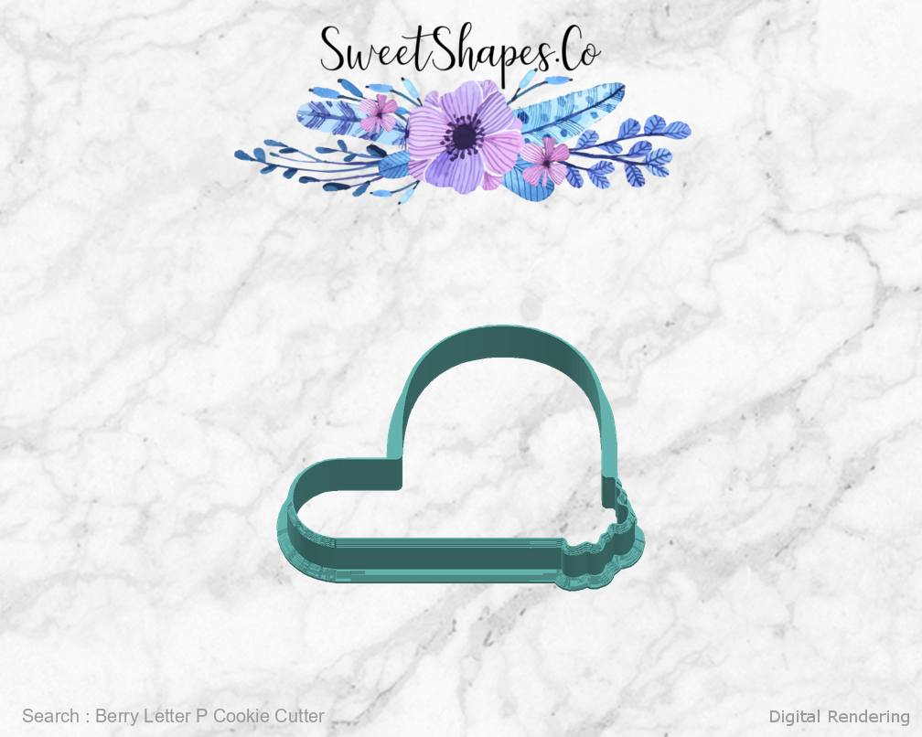 Berry Letter P Cookie Cutter — right view