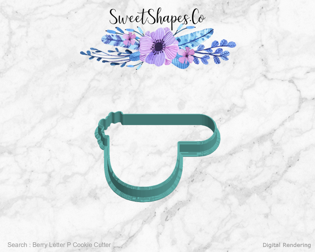 Berry Letter P Cookie Cutter — left view