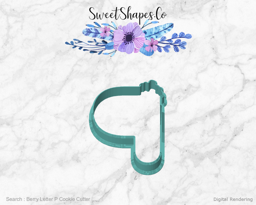 Berry Letter P Cookie Cutter — front view