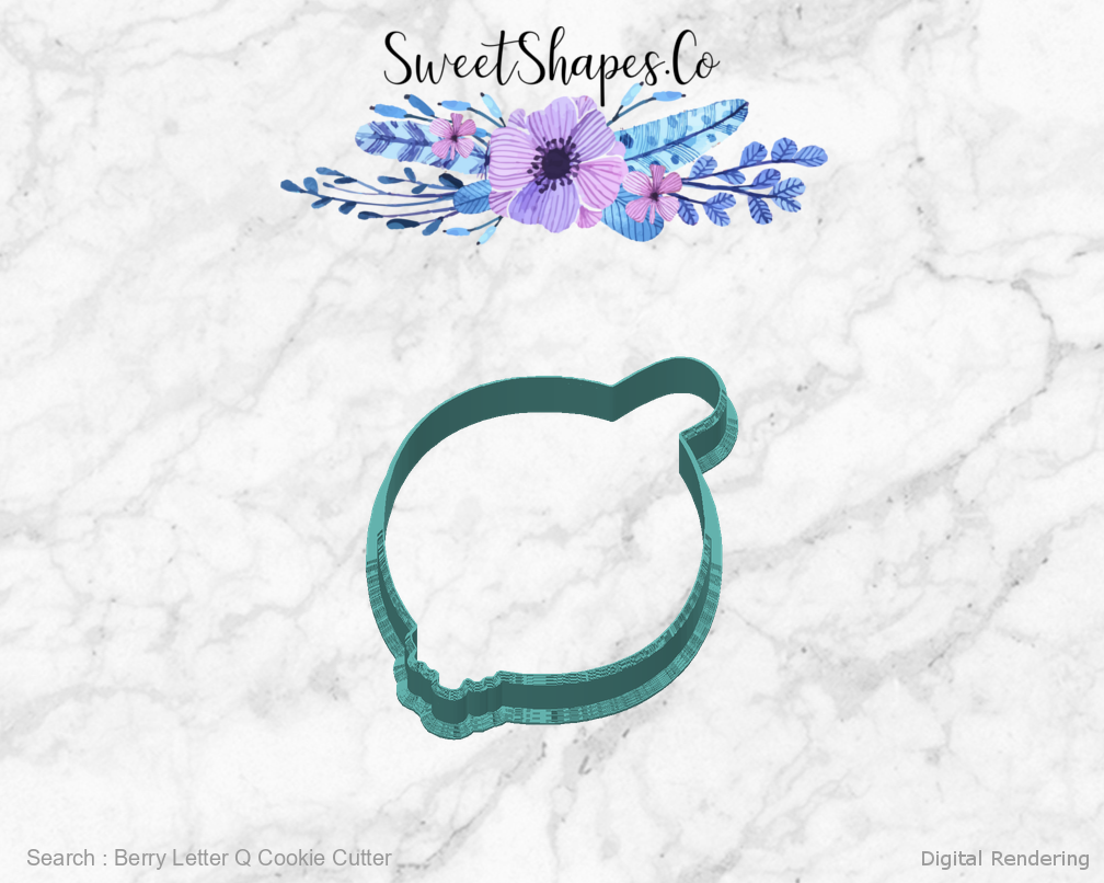 Berry Letter Q Cookie Cutter — back view