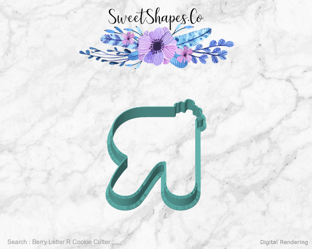Berry Letter R Cookie Cutter — front view