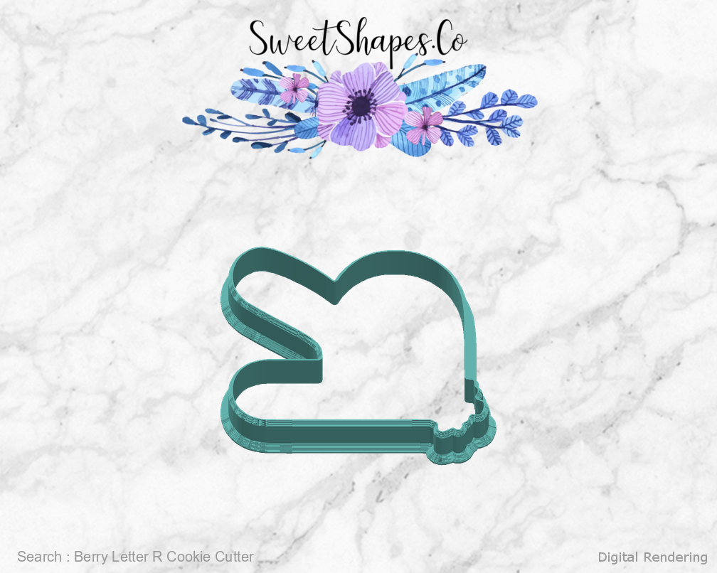 Berry Letter R Cookie Cutter — right view