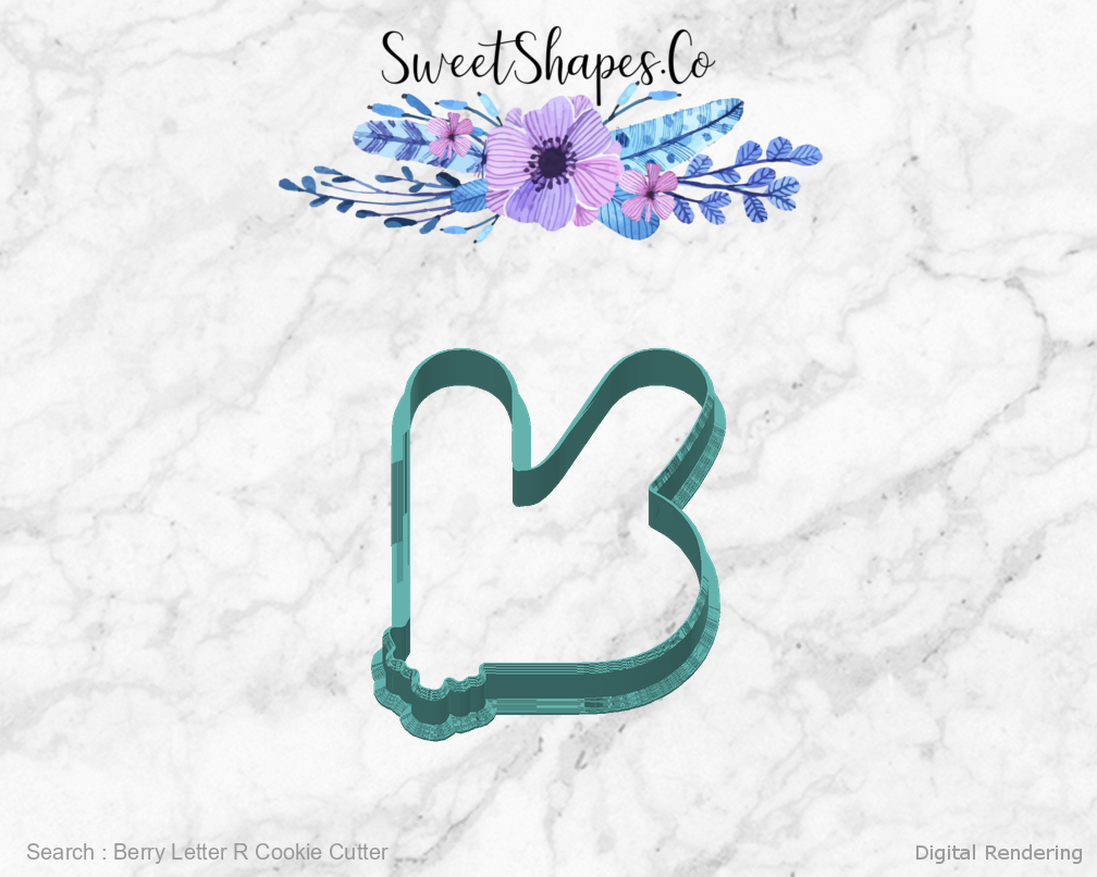 Berry Letter R Cookie Cutter — back view