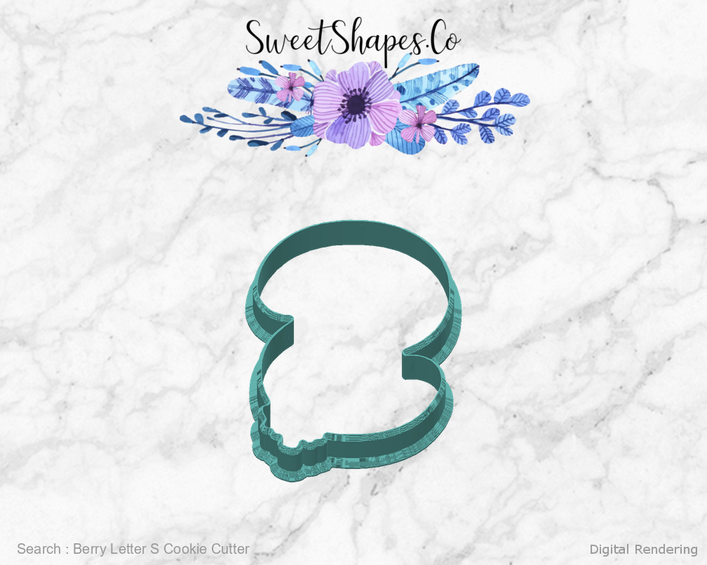 Berry Letter S Cookie Cutter — back view