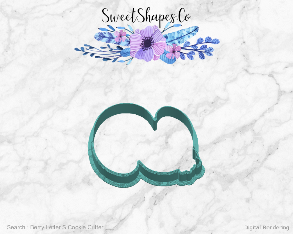 Berry Letter S Cookie Cutter — right view