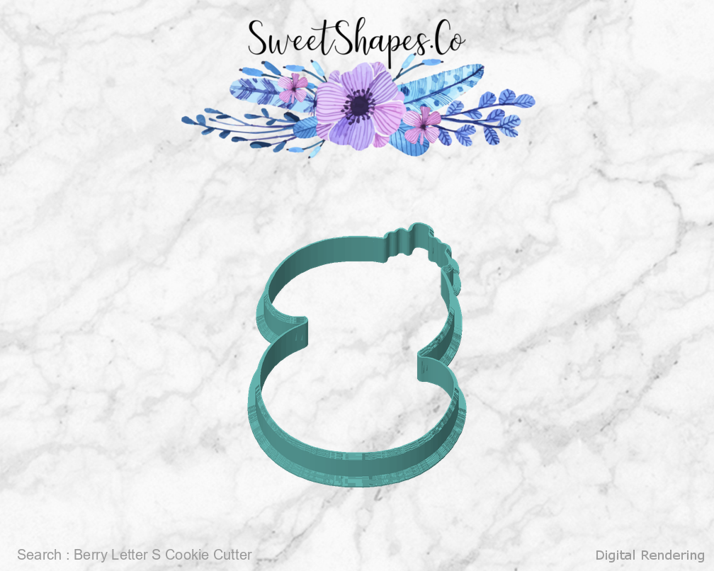 Berry Letter S Cookie Cutter — front view