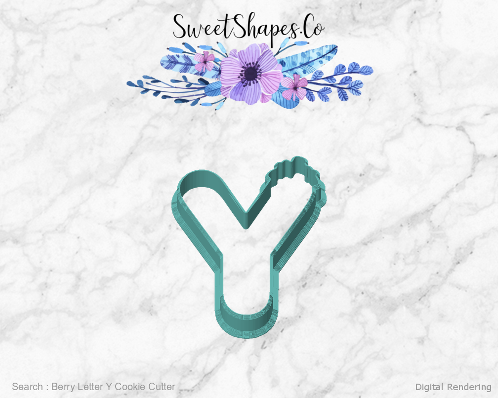 Berry Letter Y Cookie Cutter — front view