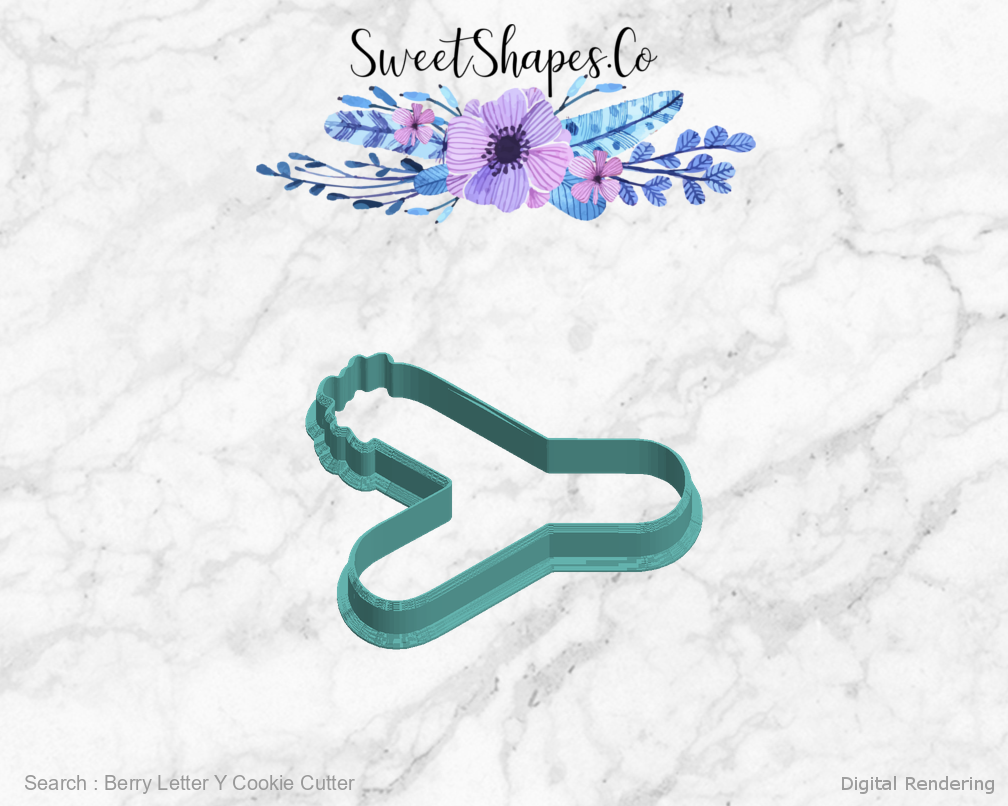Berry Letter Y Cookie Cutter — left view