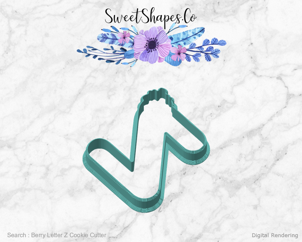 Berry Letter Z Cookie Cutter — angled front view