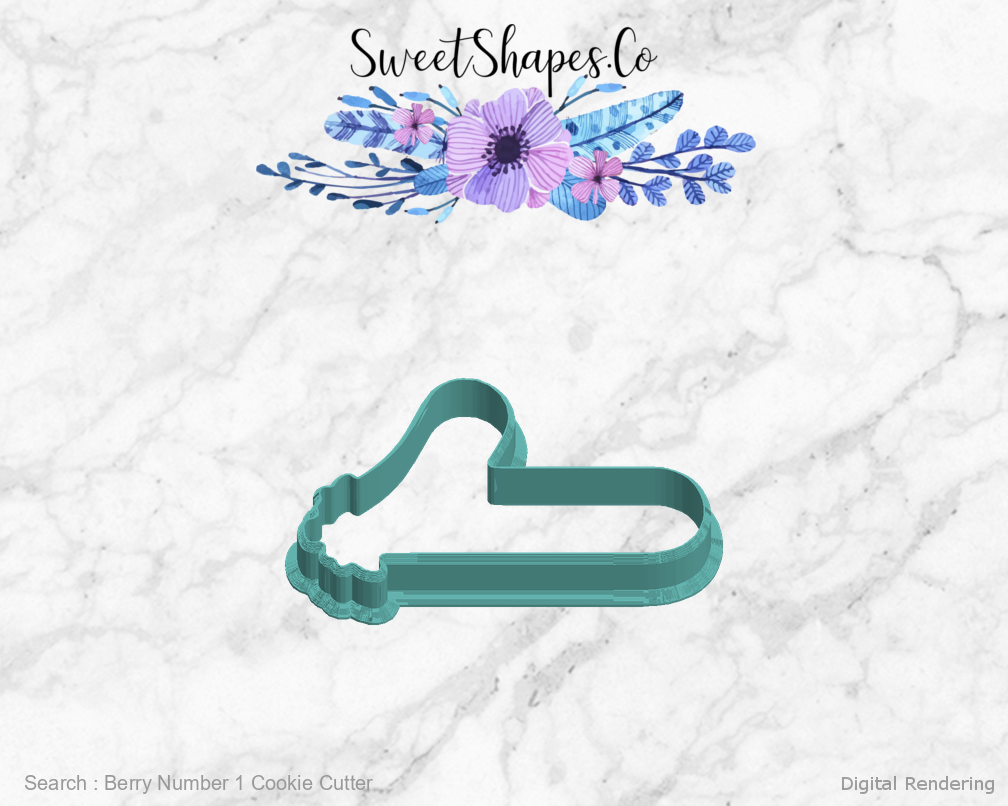 Berry Number 1 Cookie Cutter — left view