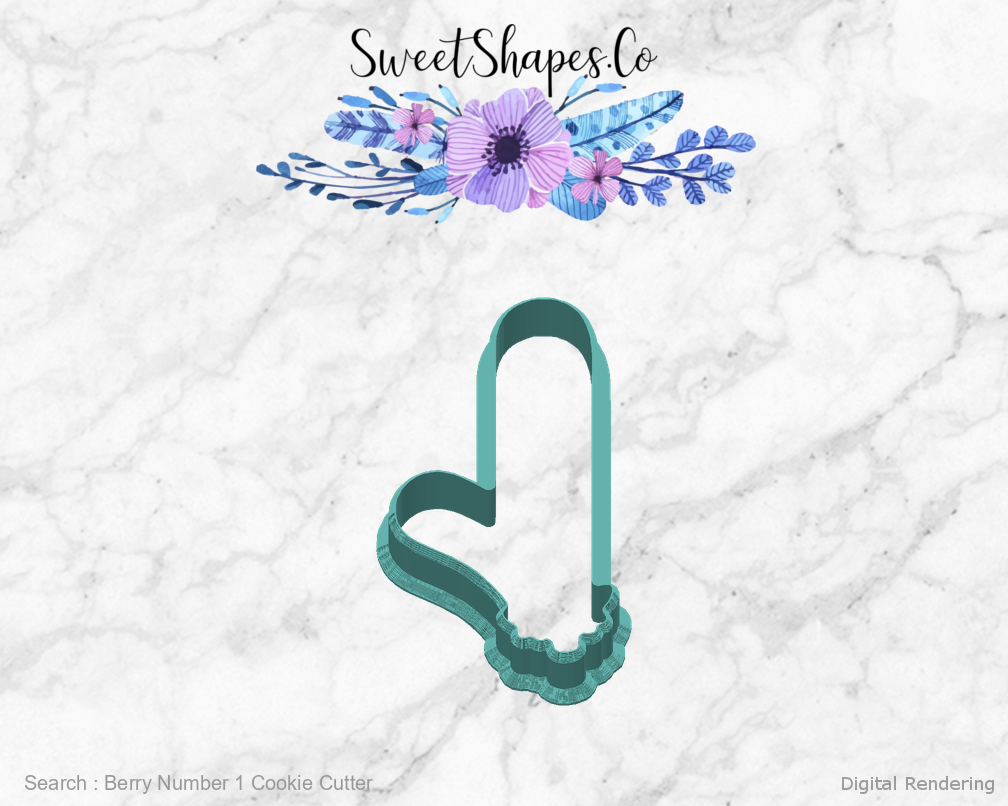Berry Number 1 Cookie Cutter — back view
