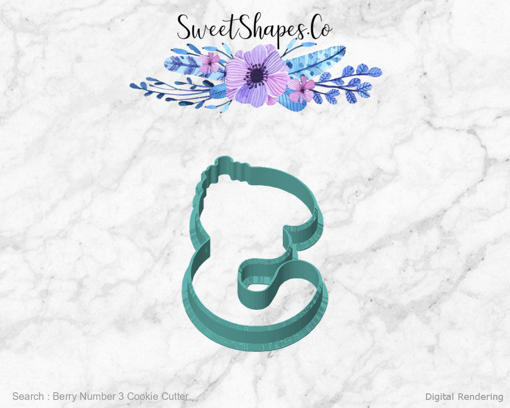 Berry Number 3 Cookie Cutter — front view