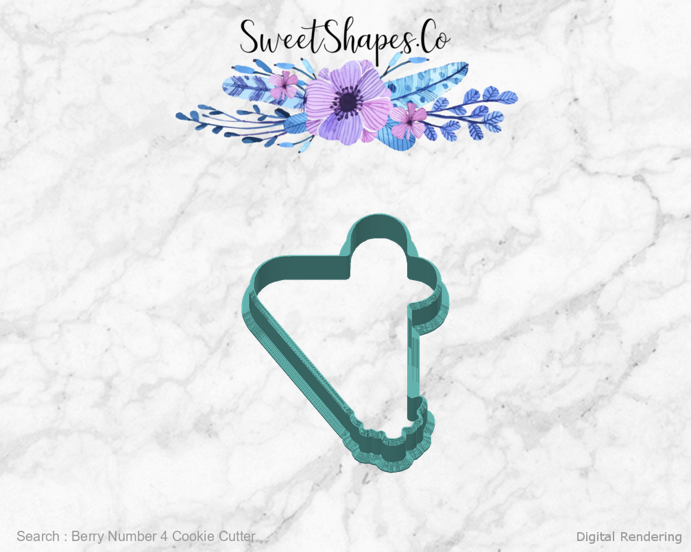 Berry Number 4 Cookie Cutter — back view