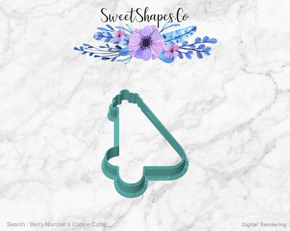 Berry Number 4 Cookie Cutter — front view