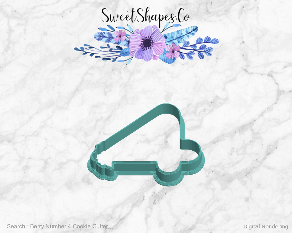 Berry Number 4 Cookie Cutter — left view