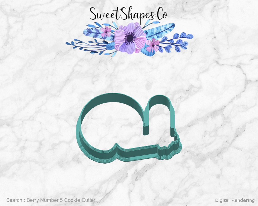 Berry Number 5 Cookie Cutter — right view