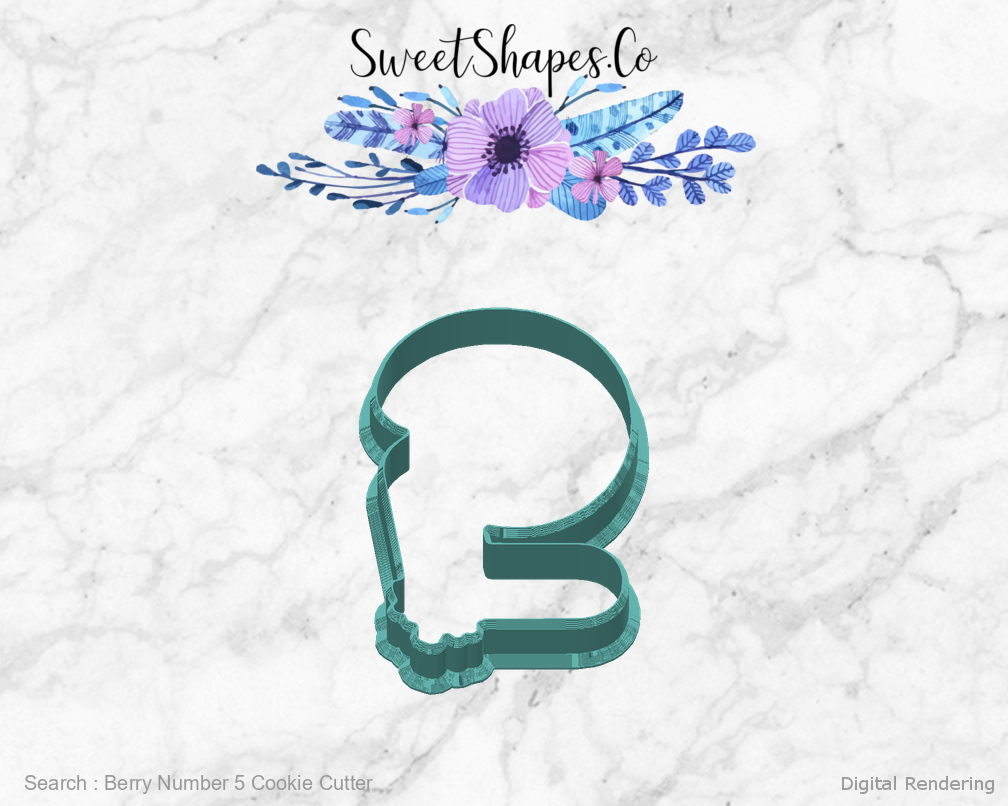 Berry Number 5 Cookie Cutter — back view