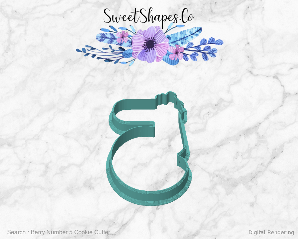 Berry Number 5 Cookie Cutter — front view