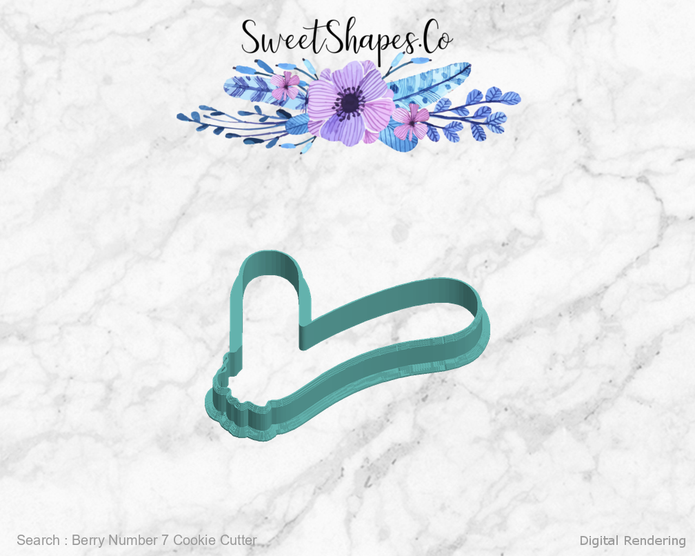 Berry Number 7 Cookie Cutter — left view