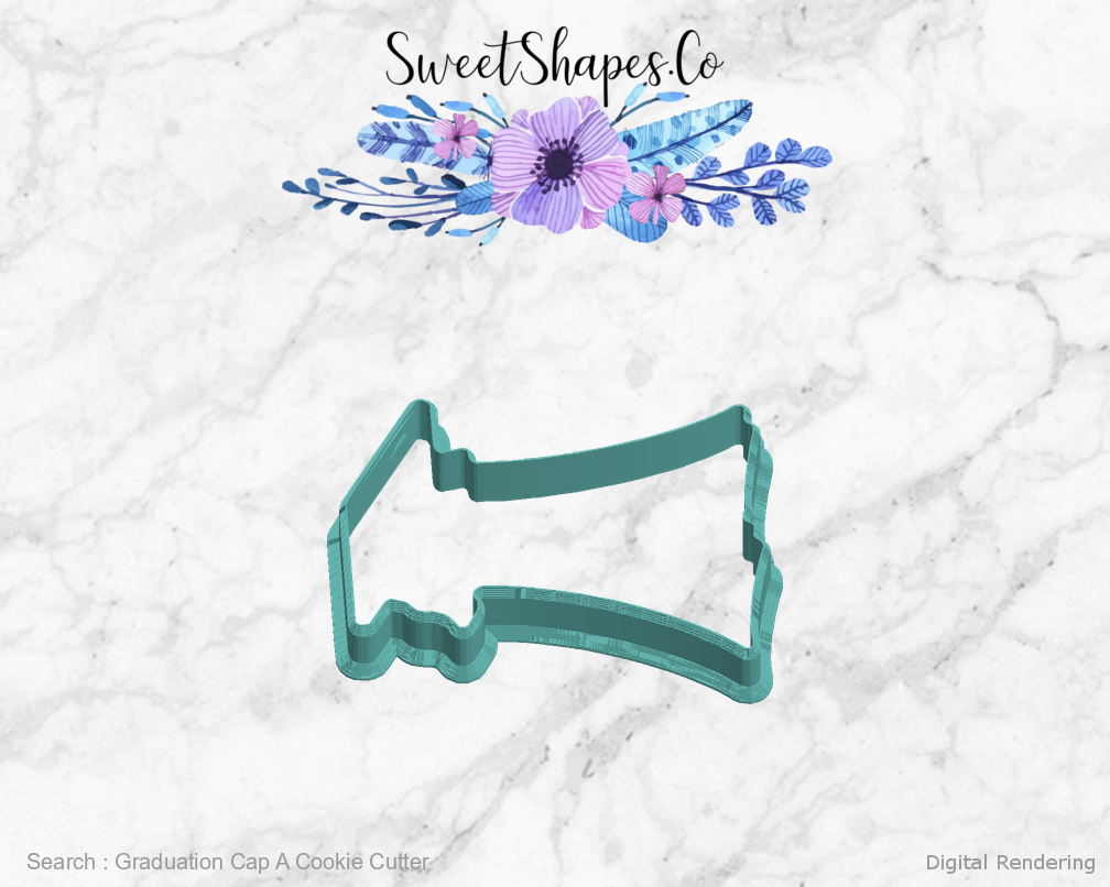 Graduation Cap A Cookie Cutter — left view