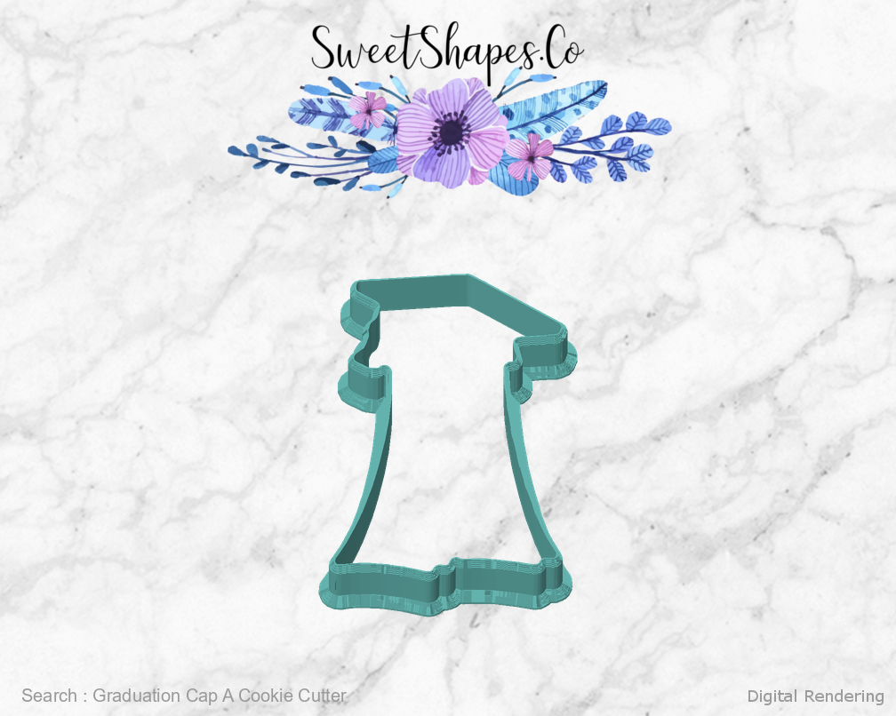 Graduation Cap A Cookie Cutter — front view