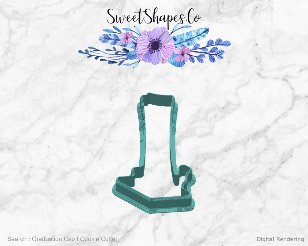 Graduation Cap I Cookie Cutter — back view