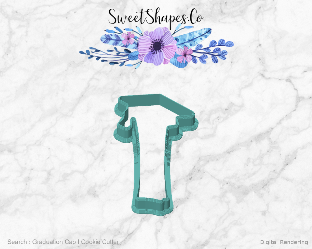 Graduation Cap I Cookie Cutter — front view