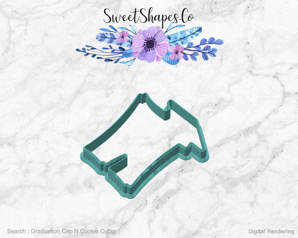 Graduation Cap N Cookie Cutter — angled front view