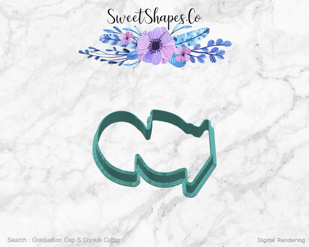 Graduation Cap S Cookie Cutter — right view