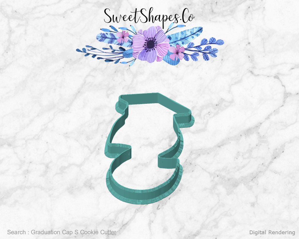 Graduation Cap S Cookie Cutter — front view