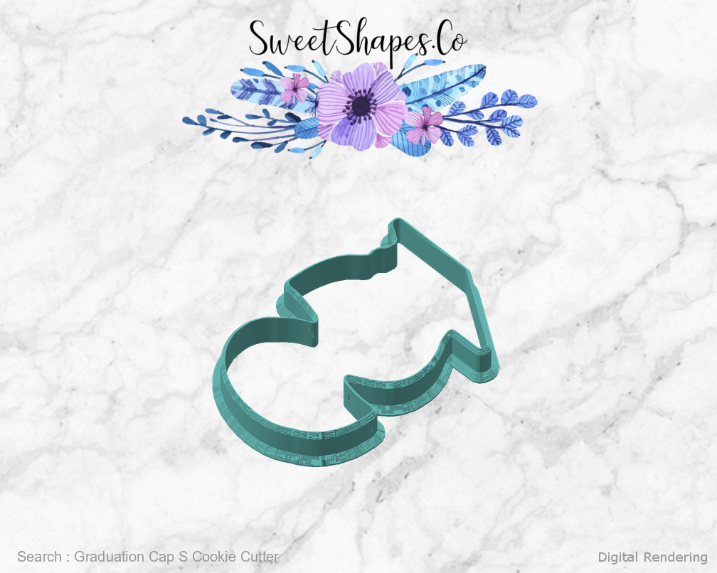 Graduation Cap S Cookie Cutter — angled front view